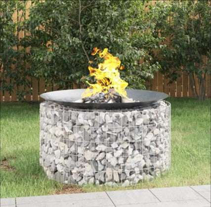 Gabion Fire Pit Ø 39.4" Galvanized Iron