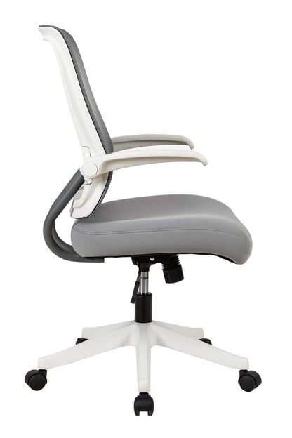 Ergonomic Mid-back Office Chair with Flip-up Armrest,360° Silent Wheels