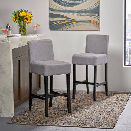 30-inch Fabric Barstool with Solid Wood Frame (Set of 2)