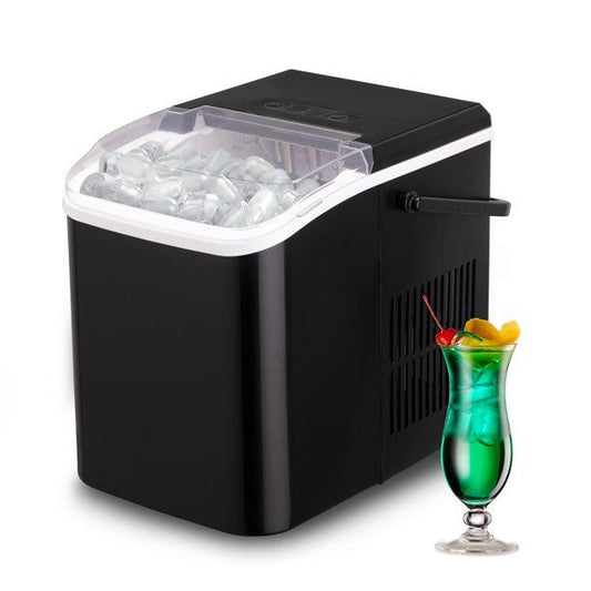 Countertop Ice Makers,26.5lbs in 24Hrs, 9 Cubes Ready in 8 Mins, Self-Cleaning Portable Ice Machine with Ice Scoop and Basket, 2 Sizes of Bullet Ice for Home Kitchen Office Bar Party,