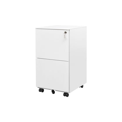 2 Drawer Steel File Cabinet with Lock, Wheels, and Anti-Tilt