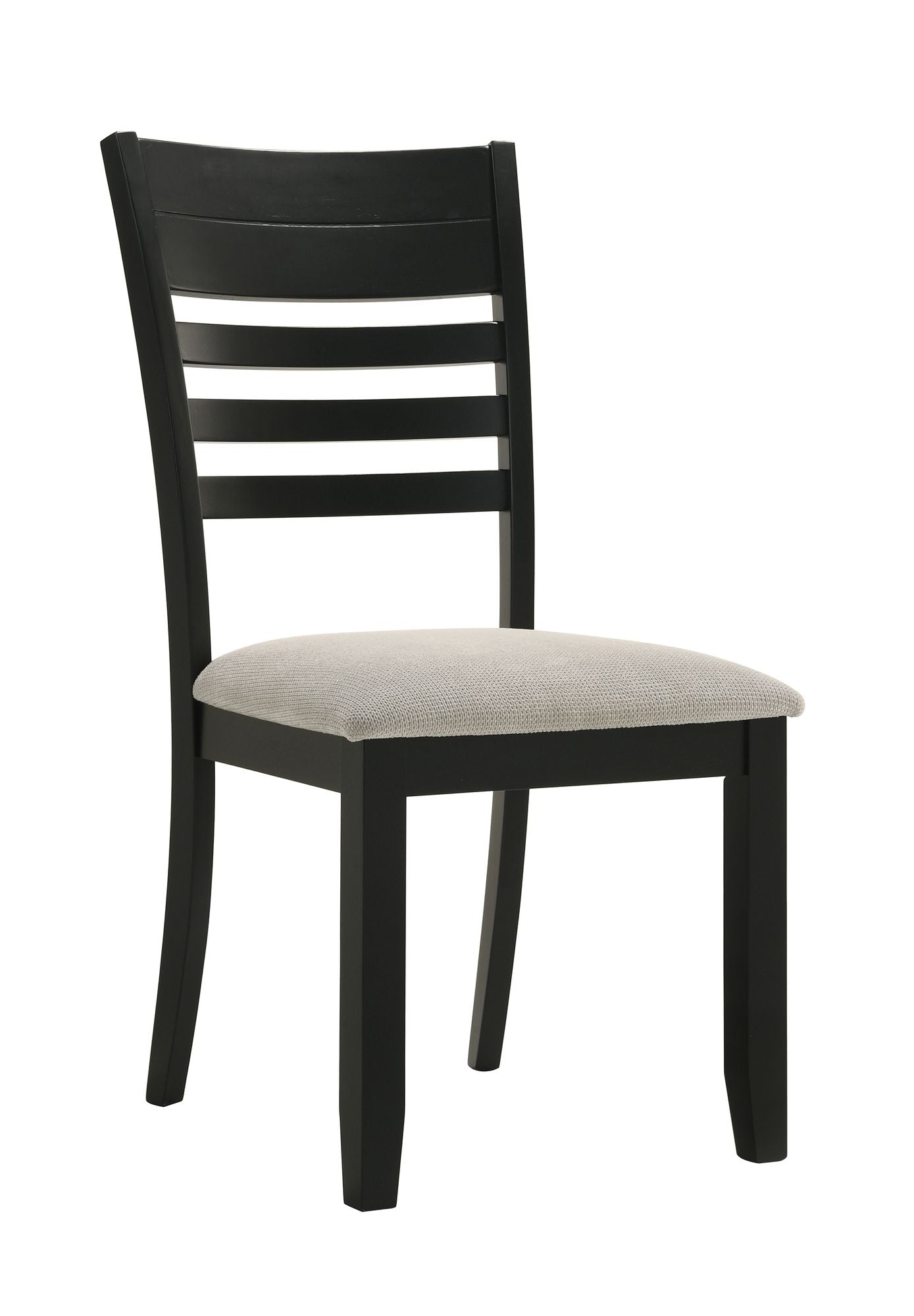 [SET OF 2] Contemporary Black Wooden, Grey Upholstered Dining Side Chair