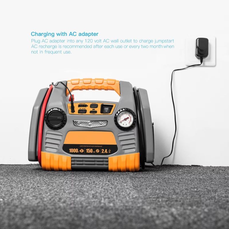 Car Battery Jump Starter with Air Compressor