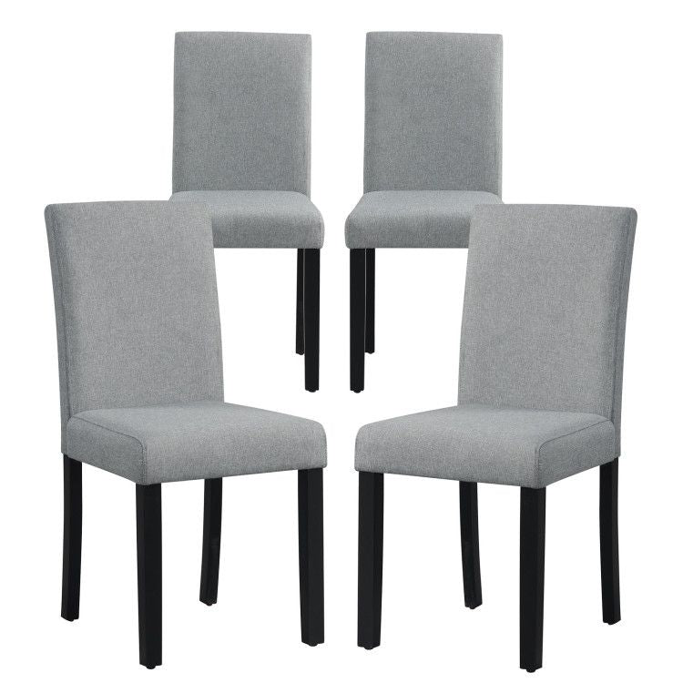 [SET OF 4] Upholstered Kitchen Dinette Chairs with Wood Frame