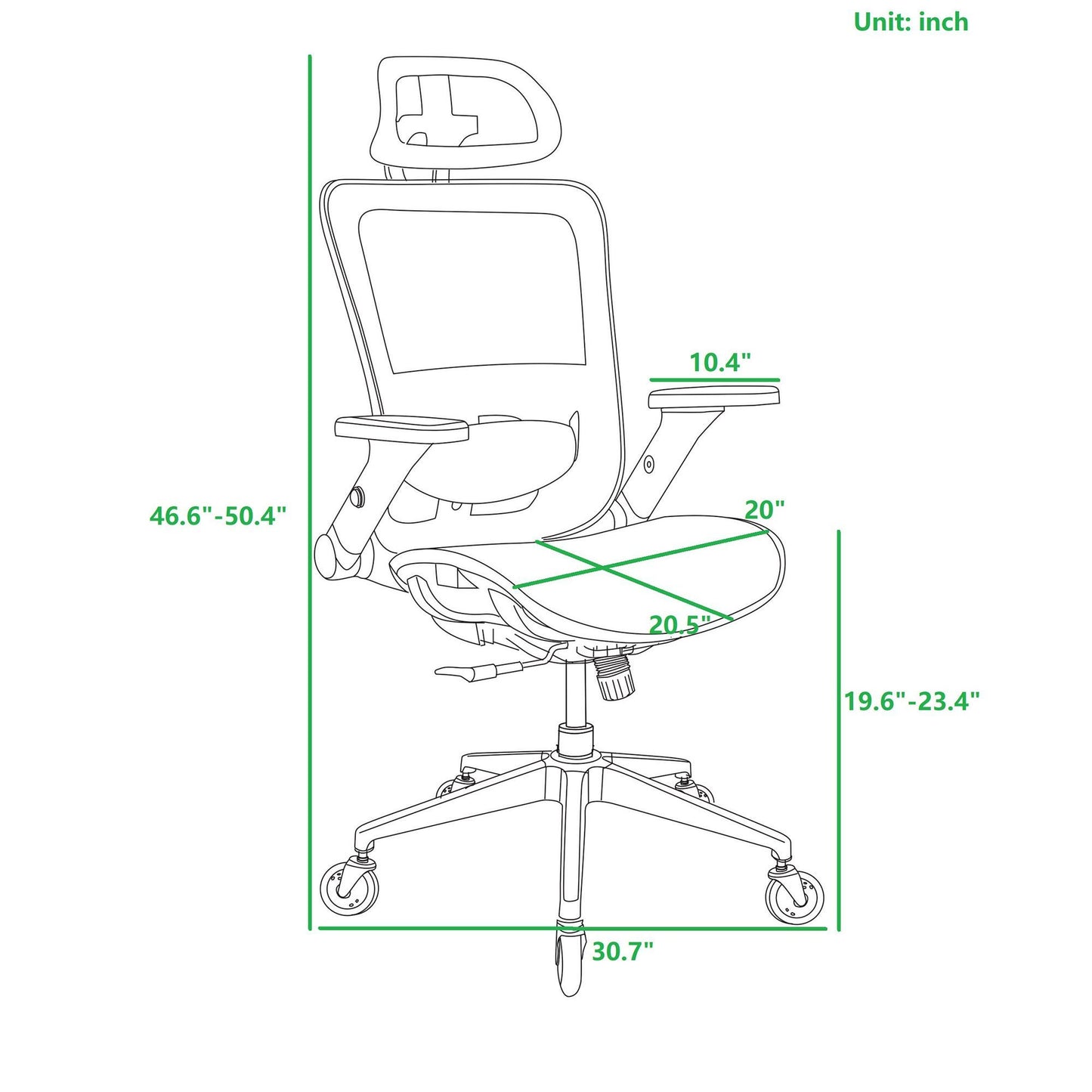 RED Ergonomic Mesh Office Chair, High Back