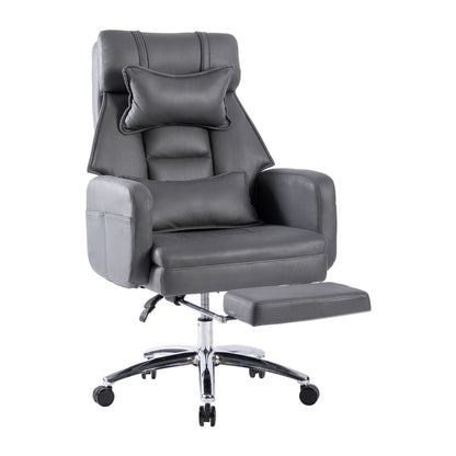 Swivel Ergonomic Leather High Back Office Chair with Lumbar Support Headrest