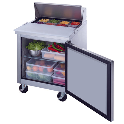 Dukers Commercial Single Door Salad Prep Table Refrigerator