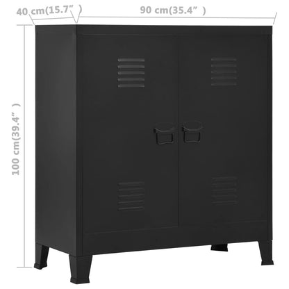 Industrial Storage Chest Black 35.4"x15.7"x39.4" Steel