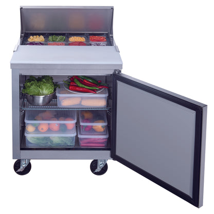 Dukers Commercial Single Door Salad Prep Table Refrigerator