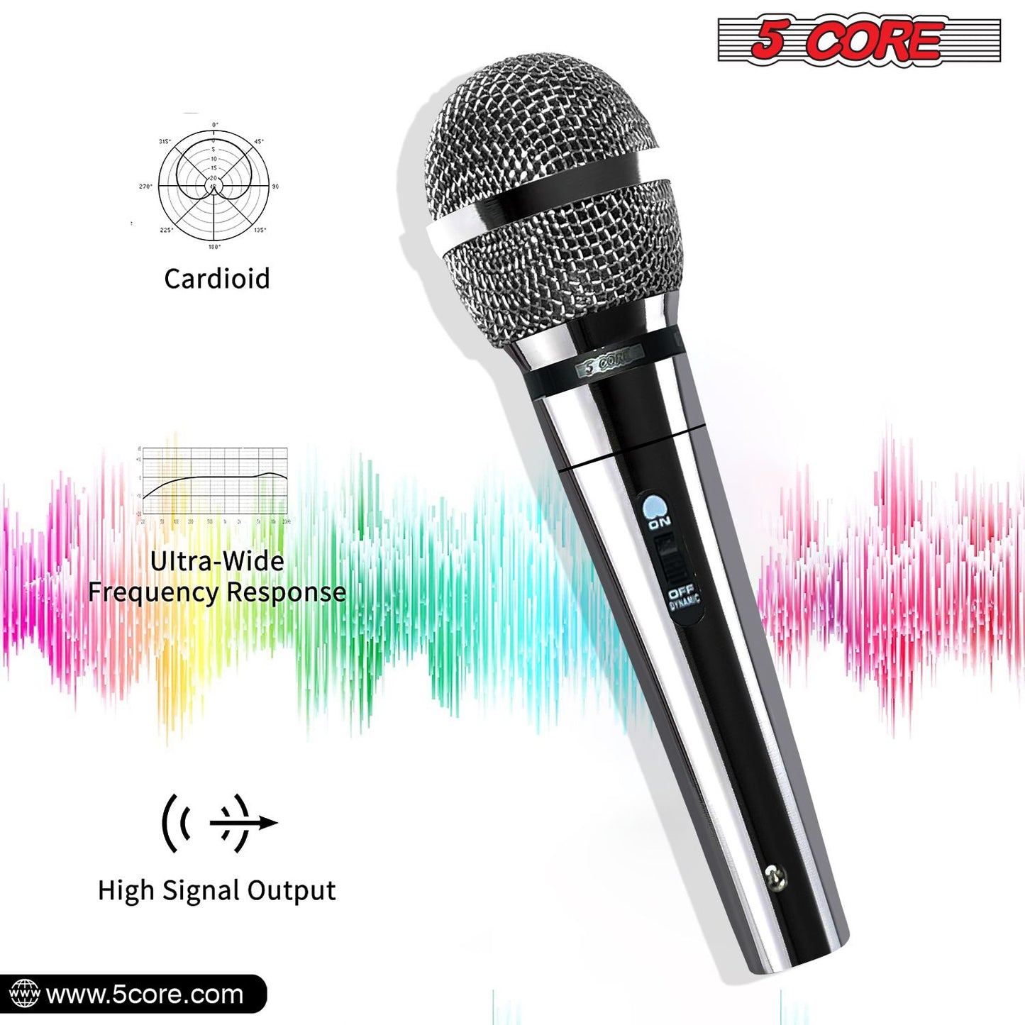 5 CORE Microphone Dynamic Vocal Handheld Mic