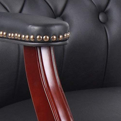 Leather Reception Guest Chairs W/Padded Seat and Arms Ergonomic