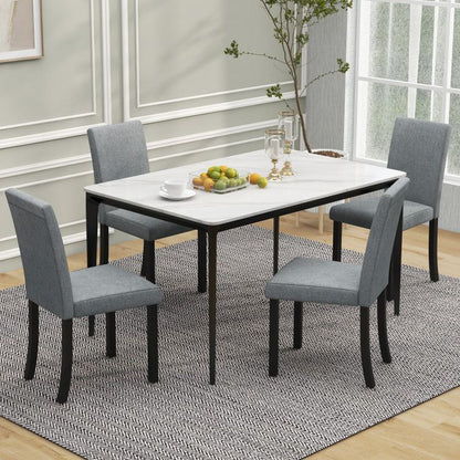 [SET OF 4] Upholstered Kitchen Dinette Chairs with Wood Frame