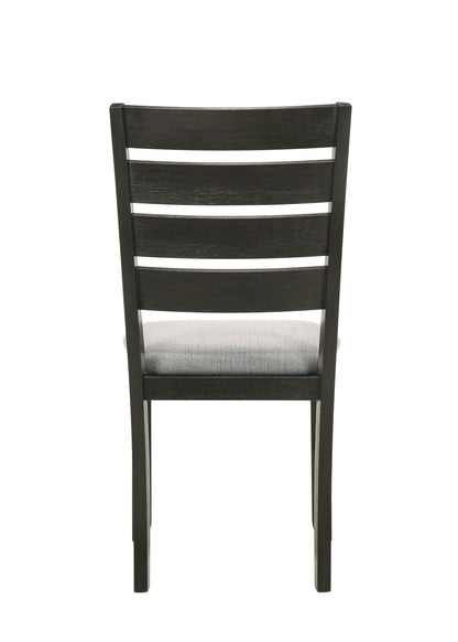 [SET OF 2] Contemporary Wheat Charcoal Finish Solid Wood Dining Chairs