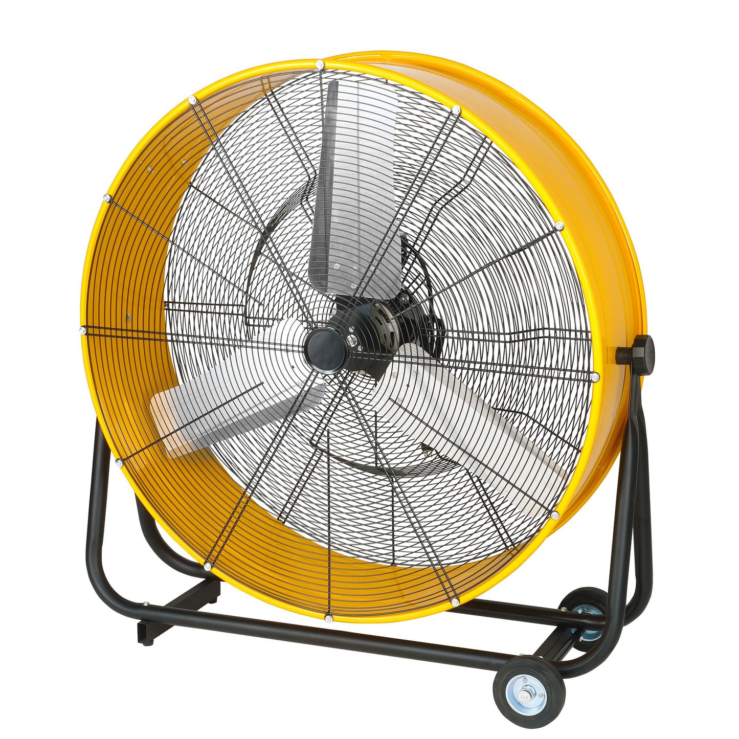 Simple Deluxe 36 Inch Heavy Duty Metal Industrial Drum Fan, 3 Speed Floor Fan for Warehouse, Workshop, Factory and Basement - High Velocity, Yellow