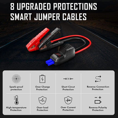 DBPOWER G16 2000A 20800mAh Portable Car Jump Starter(UP to 8.0L Gas/6.5L Diesel Engines) 12V Auto Lithium-Ion Battery Booster with Smart Clamp Cables, Quick Charge, and LED Flashlight