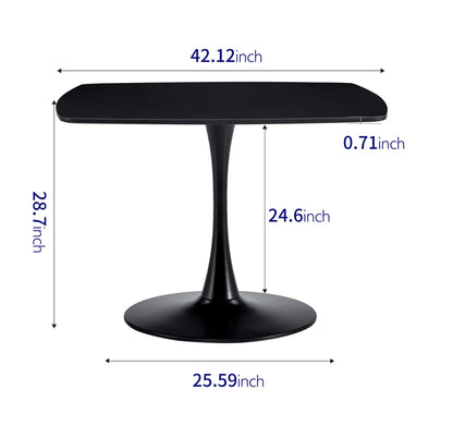 42.1\" Table Mid-century Dining Table for 4-6 people With Round Mdf Table Top, Pedestal Dining Table, End Table Leisure Coffee Table