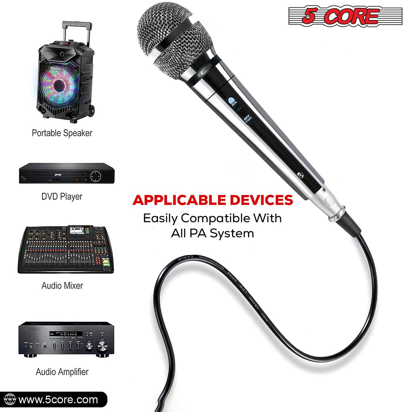 5 CORE Microphone Dynamic Vocal Handheld Mic