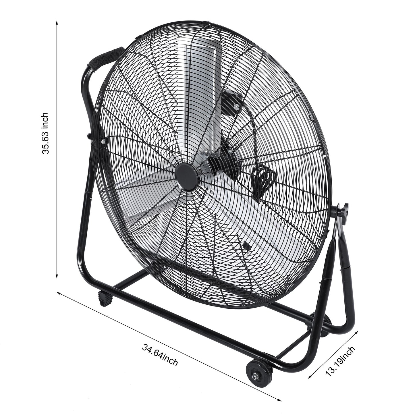 Dynamic 30-Inch Floor Fan with Roll Booster - Industrial-Grade Airflow, 360 Degree Adjustable Tilt, and Portable Design for Rapid Cooling and Flexible Air Circulation