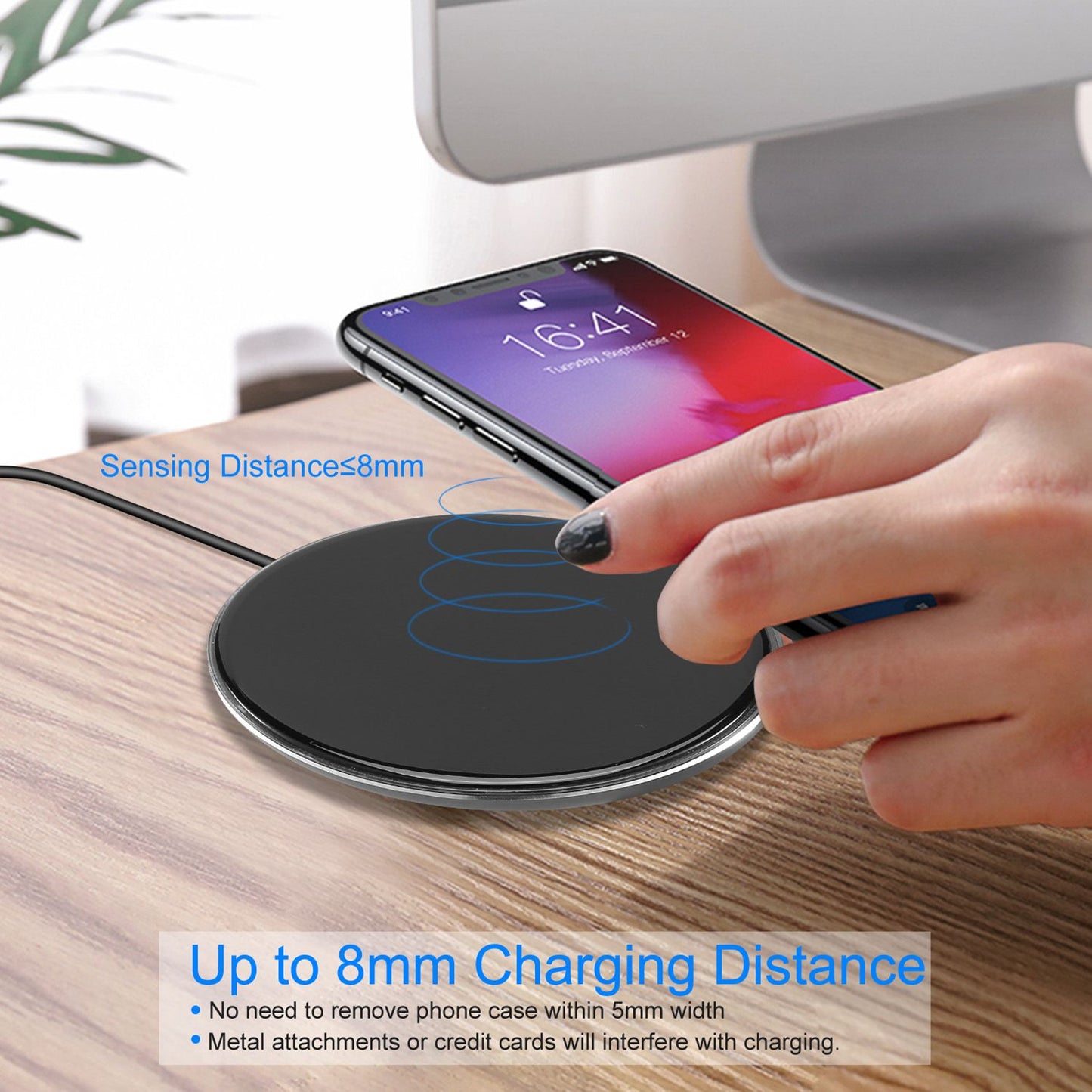 Wireless Charger Qi-Certified Ultra-Slim 5W Charging Pad for iPhone XS MAX/XR/XS/X/ 8/8 Plus