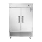 54"W Commercial Refrigerator 2 Section 2 Solid Door Stainless Steel Reach-in Refrigerator 42.2 Cu.ft. Upright Fan Cooling Refrigerator for Restaurant, Bar, Shop, Home, Garage, Business, Kitchen, Resid