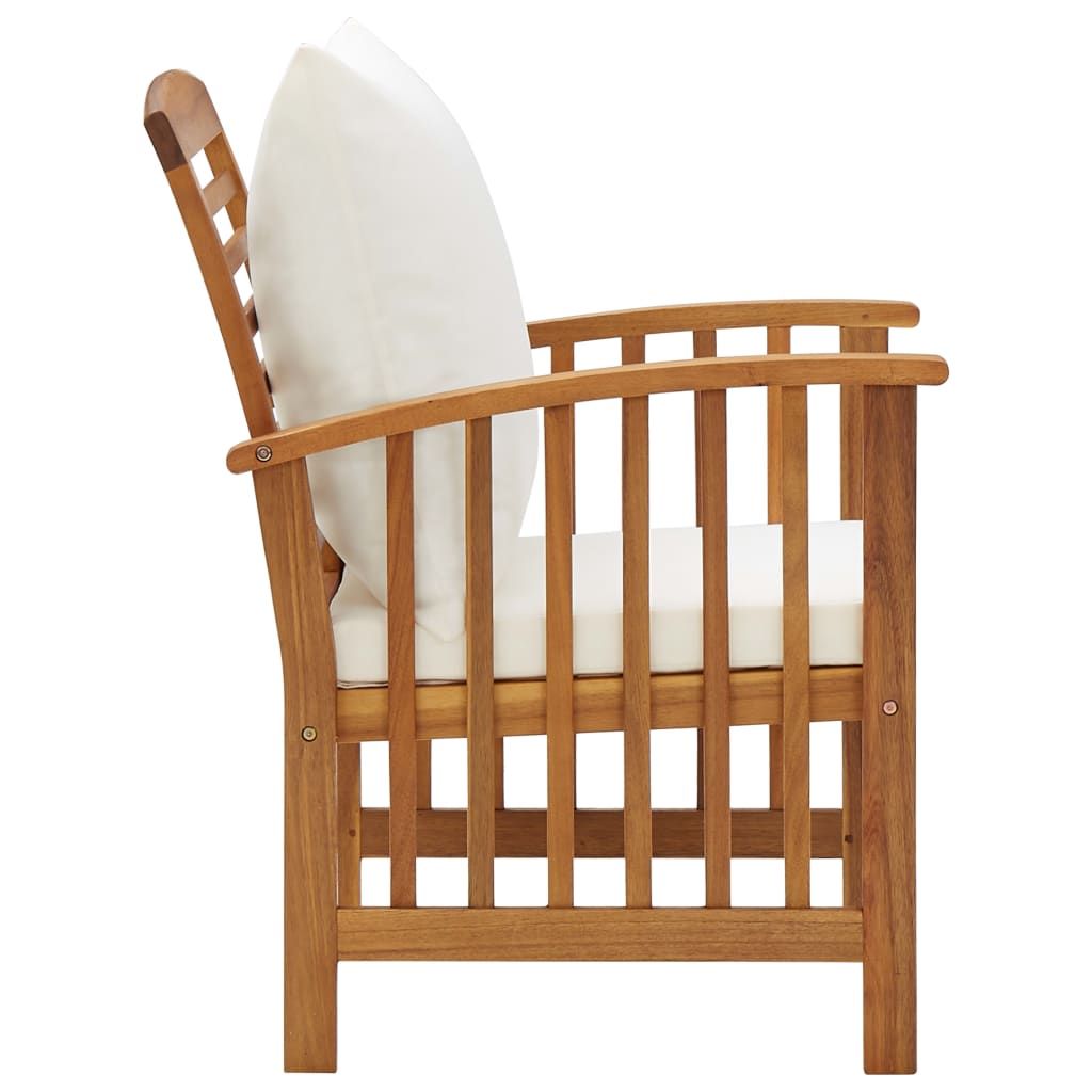 Patio Chairs with Cushions 2 pcs Solid Acacia Wood