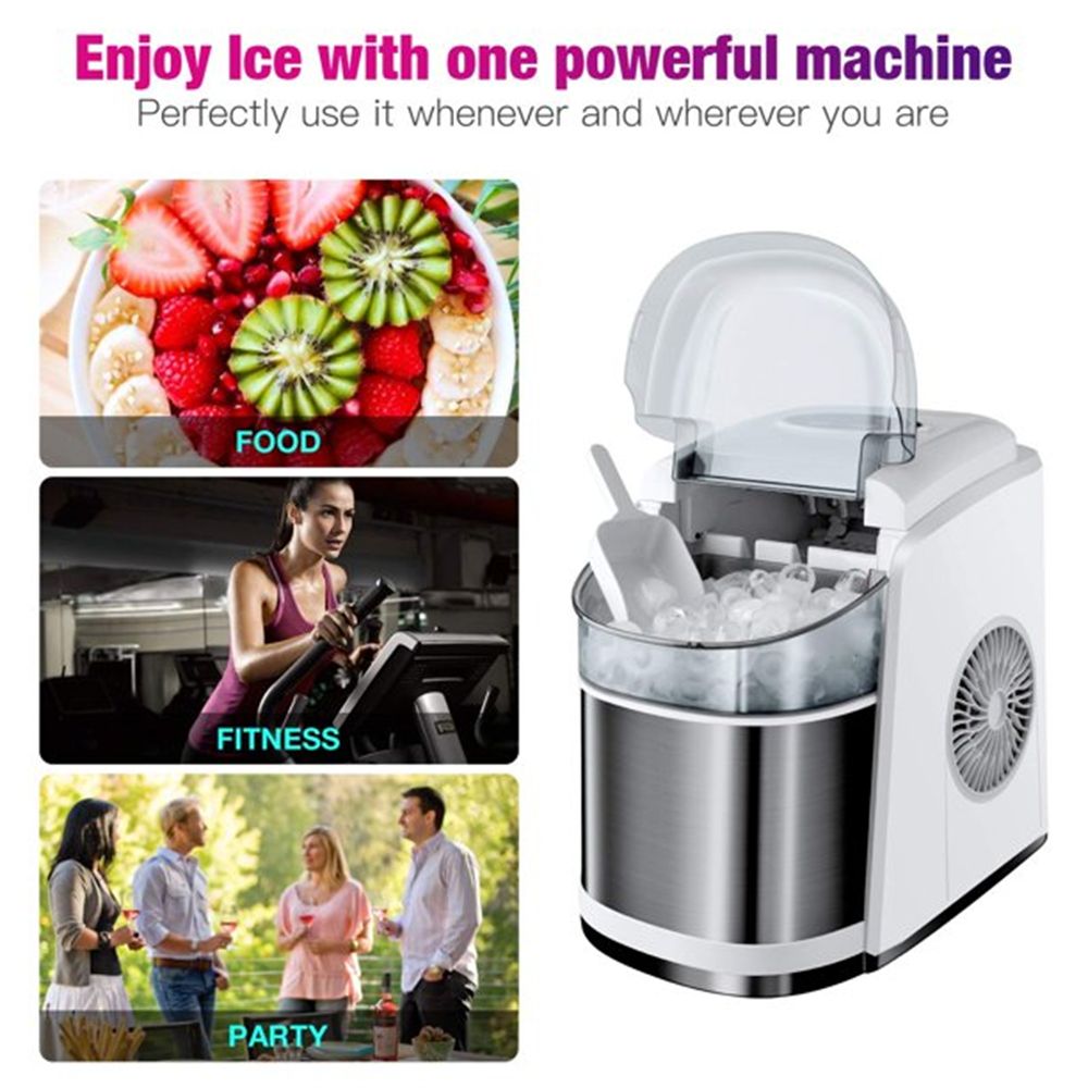 Countertop Ice Maker;  9 Cubes Ready in 6-8 Minutes with Self-Cleaning Program;  Compact Automatic Ice Makers;  Red;  Black&Red;  White