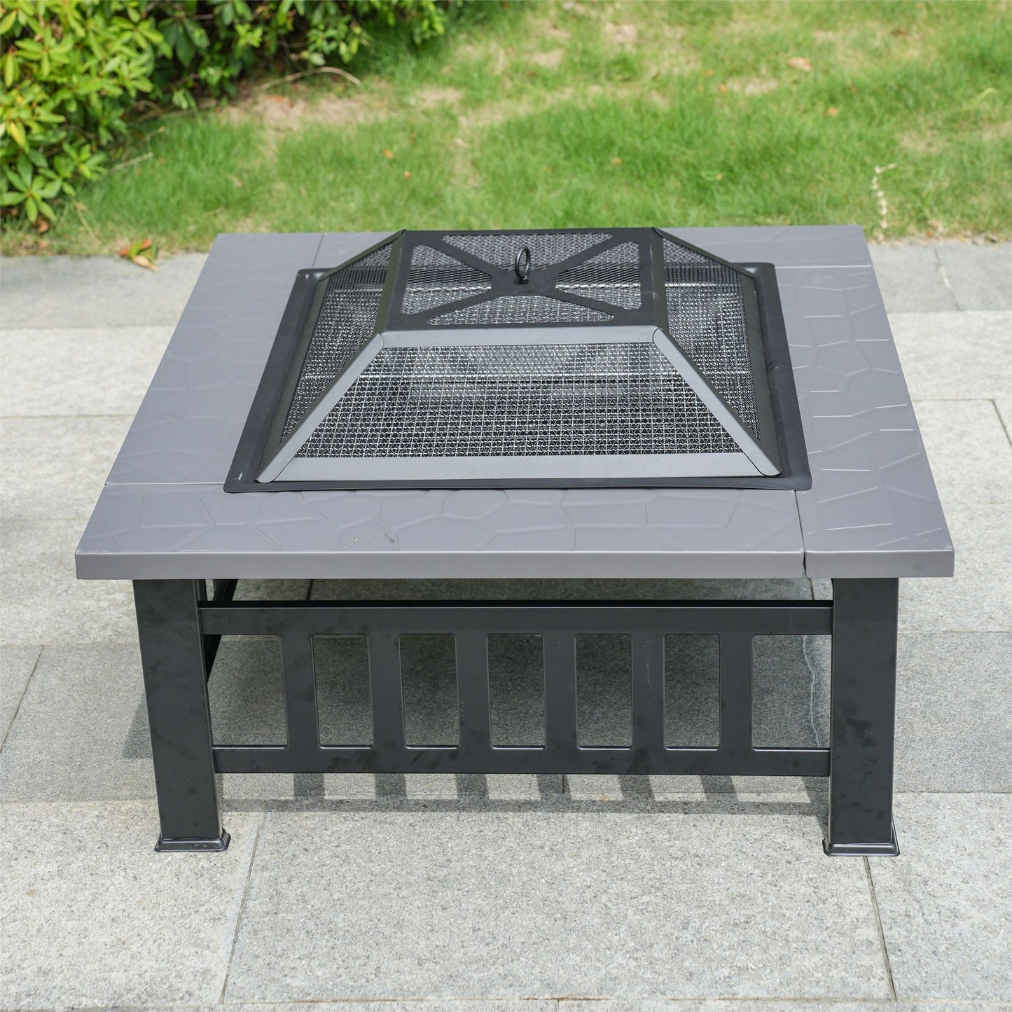 Durable Outdoor Fire Pit Table for Wood Burning with Accessories