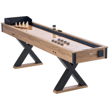 VEVOR 9 ft Shuffleboard Table 2 in 1 Shuffleboard and Bowling Combo Game Set