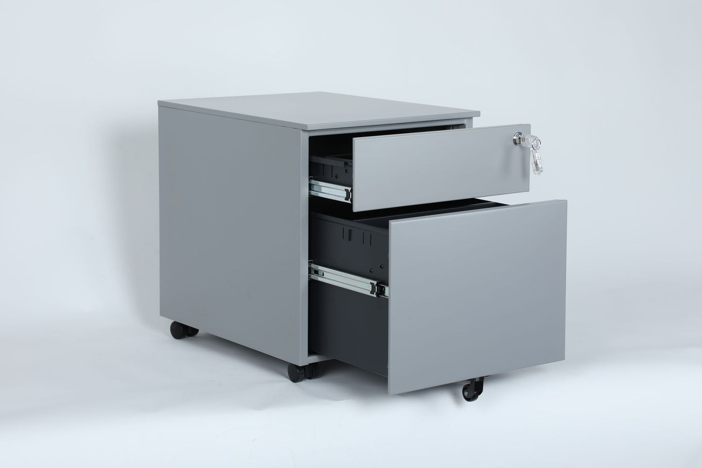 2 Drawer Mobile File Cabinet with Lock Metal Filing Cabinet for Legal/Letter/A4/F4 Size, Fully Assembled Include Wheels, Home/Office Design