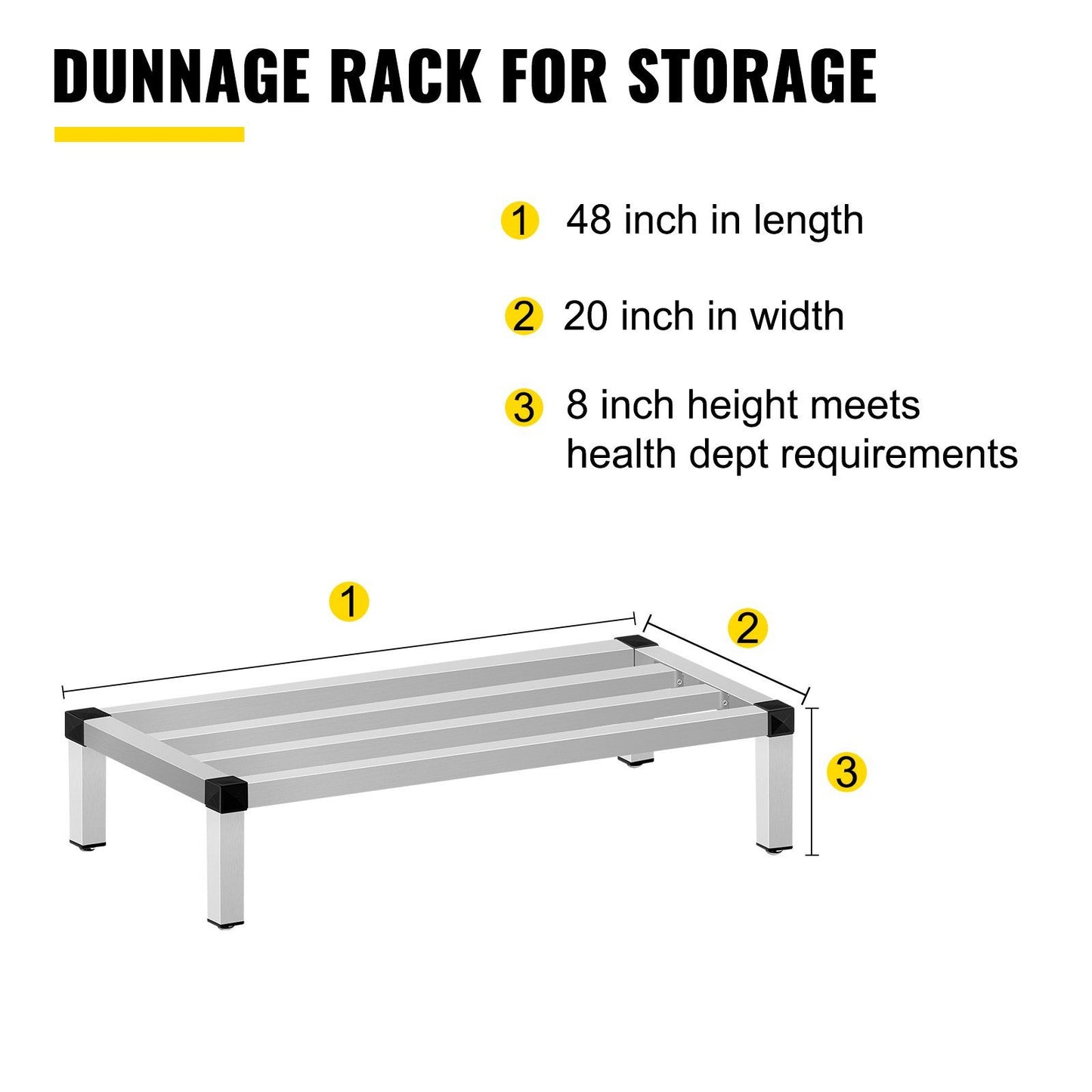 VEVOR Aluminum Dunnage Rack, 48'' x 20''