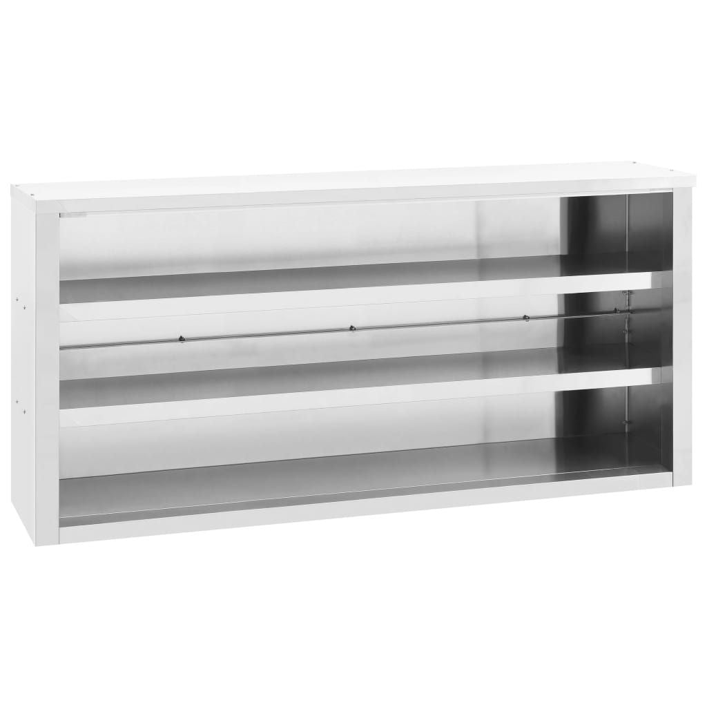 Kitchen Wall Cabinet 59.1"x15.7"x29.5" Stainless Steel