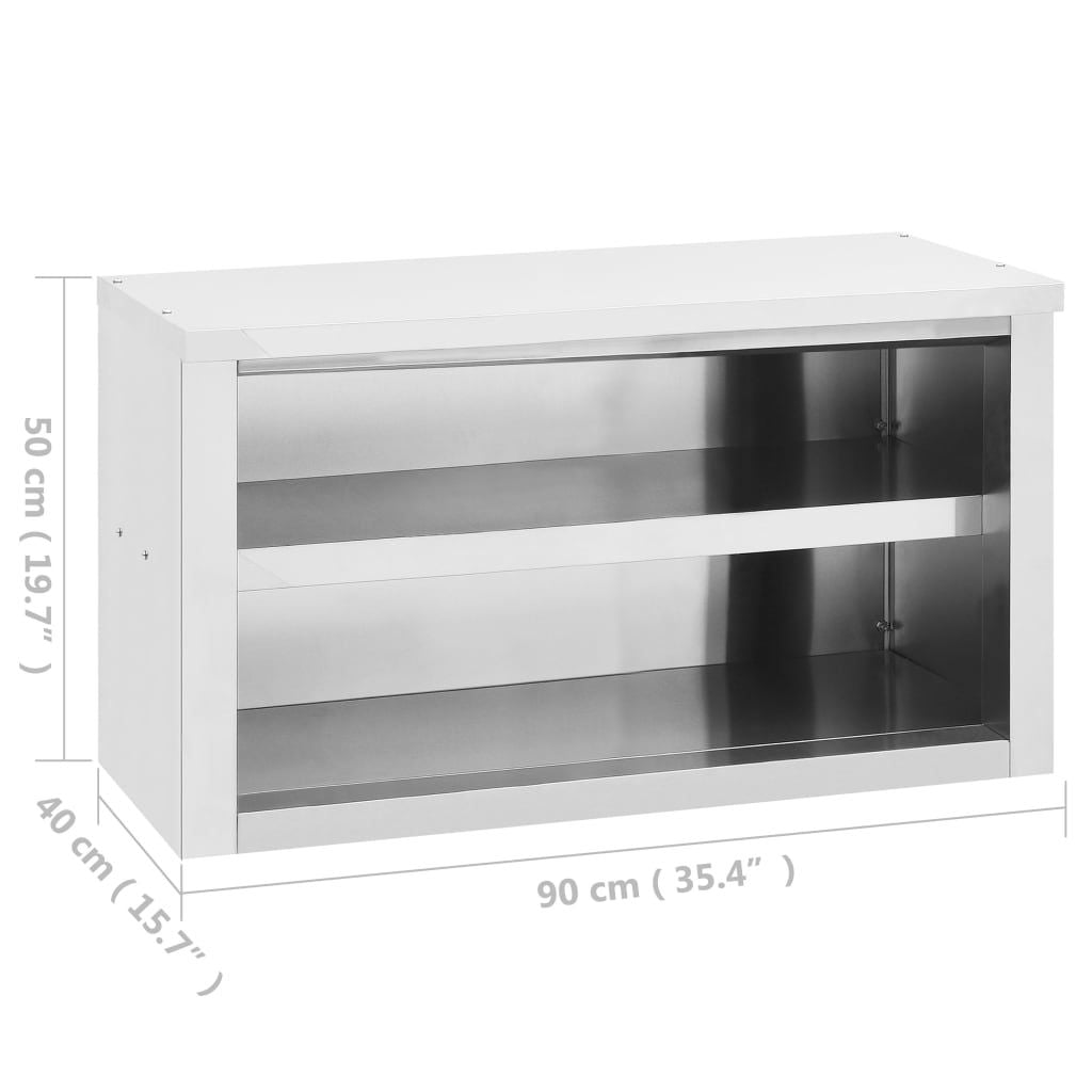 Kitchen Wall Cabinet 35.4"x15.7"x19.7" Stainless Steel