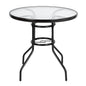 Outdoor Dining Table Round Toughened Glass Table Yard Garden Glass Table