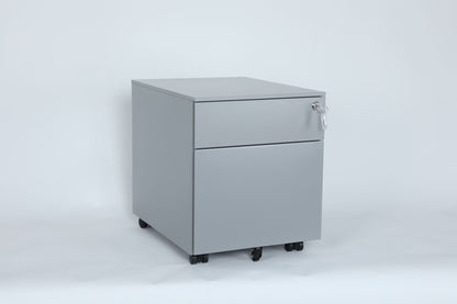 2 Drawer Mobile File Cabinet with Lock Metal Filing Cabinet for Legal/Letter/A4/F4 Size, Fully Assembled Include Wheels, Home/Office Design