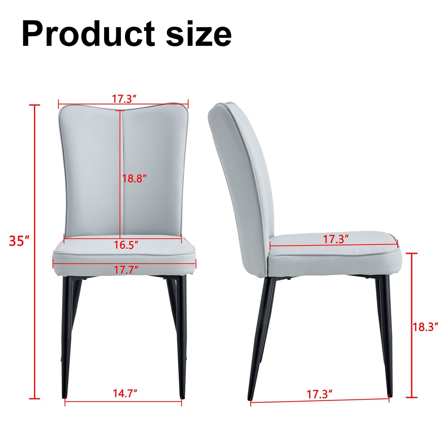 [SET OF 4] Modern minimalist light grey dining chairs and office chairs.