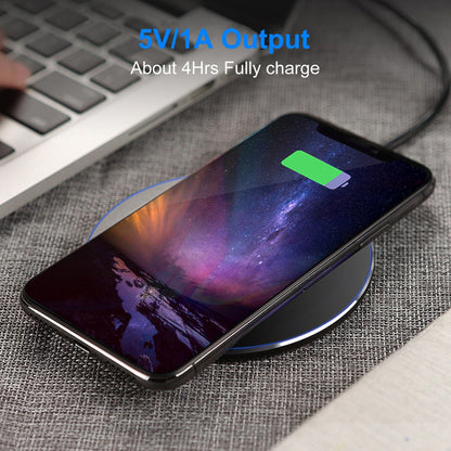 Wireless Charger Qi-Certified Ultra-Slim 5W Charging Pad for iPhone XS MAX/XR/XS/X/ 8/8 Plus