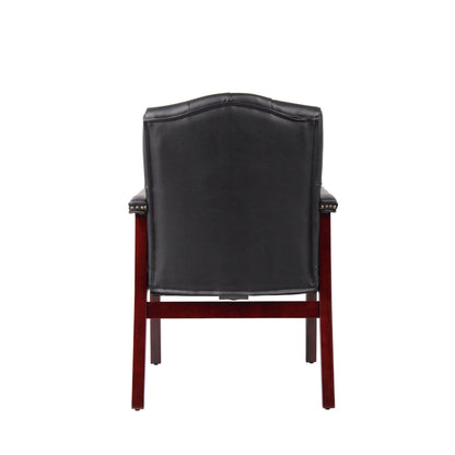 Leather Reception Guest Chairs W/Padded Seat and Arms Ergonomic