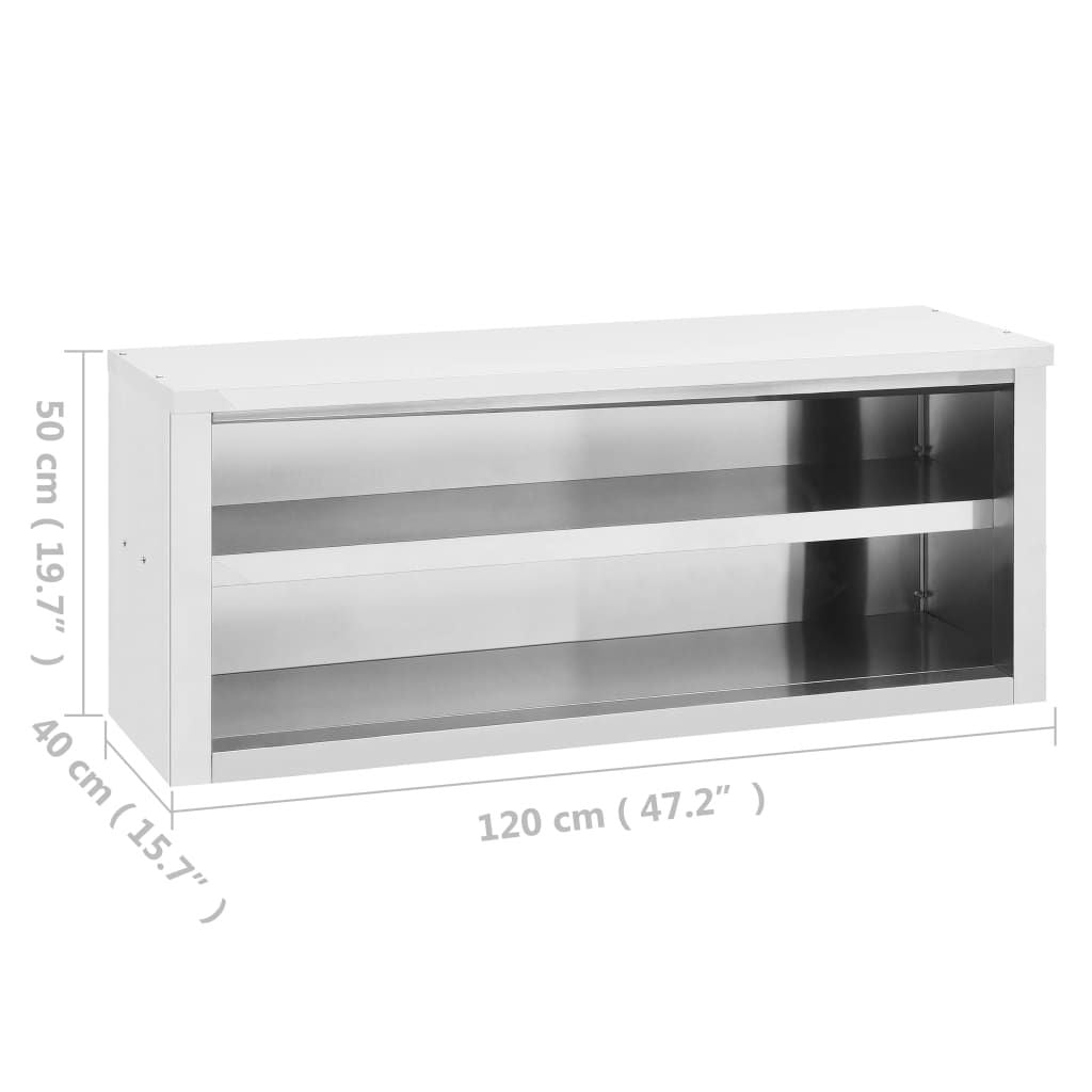 Kitchen Wall Cabinet 47.2"x15.7"x19.7" Stainless Steel