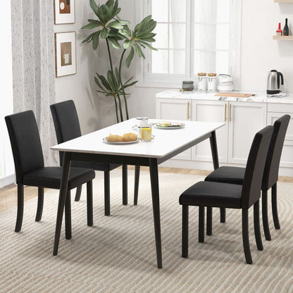 [SET OF 4] Upholstered Kitchen Dinette Chairs with Wood Frame