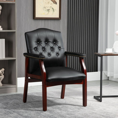 Leather Reception Guest Chairs W/Padded Seat and Arms Ergonomic