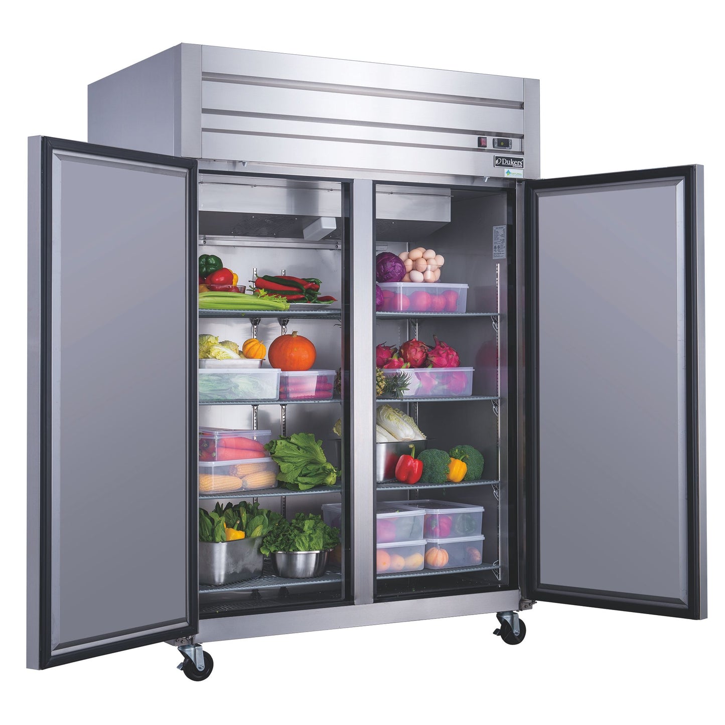 Dukers Commercial Double Door Upright Reach-in Refrigerator in Stainless Steel 41.73cu.ft.