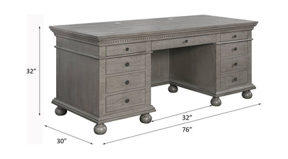 ACME Gustave Executive Desk, Gray Oak Finish OF00201