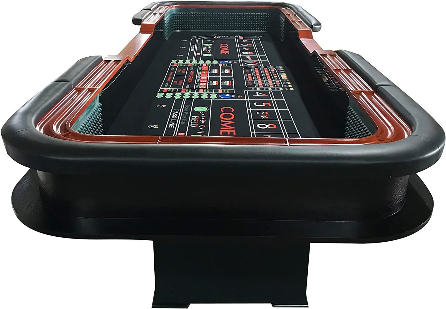 INO Design 136" 12 Feet Deluxe Craps BLACK Waterproof Felt Casino Dice Game Poker Table