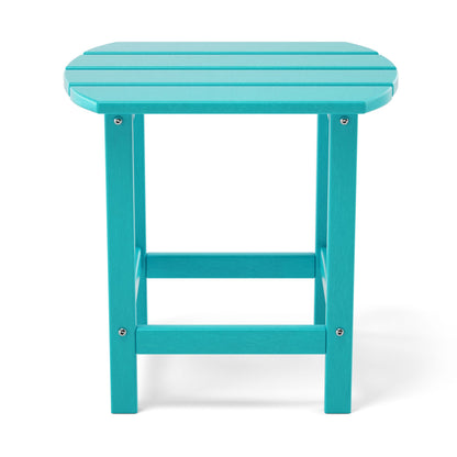 Adirondack Outdoor Side Table;  HDPE Plastic End Tables for Patio;  Backyard;  Pool;  Indoor Outdoor Companion;  Easy Maintenance Weather Resistant Lawn Furniture