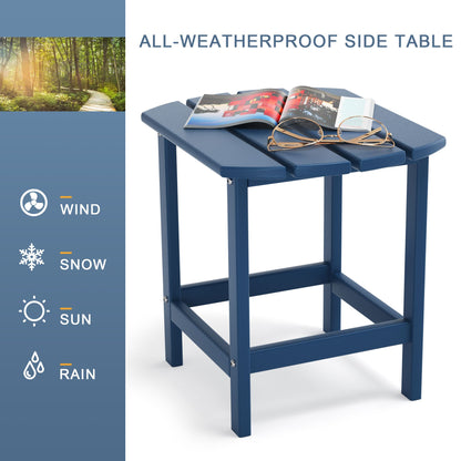 Adirondack Outdoor Side Table;  HDPE Plastic End Tables for Patio;  Backyard;  Pool;  Indoor Outdoor Companion;  Easy Maintenance Weather Resistant Lawn Furniture