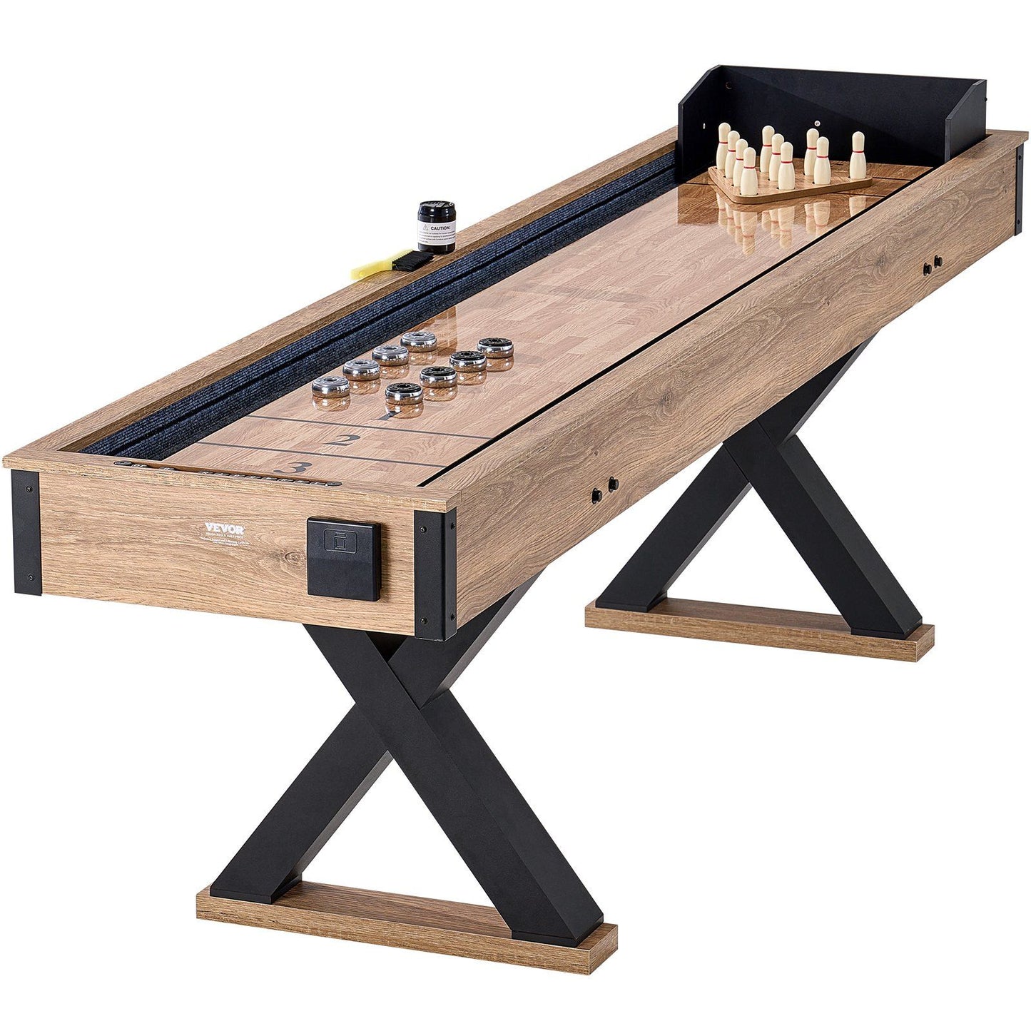 VEVOR 9 ft Shuffleboard Table 2 in 1 Shuffleboard and Bowling Combo Game Set