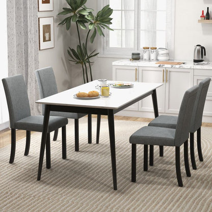 [SET OF 4] Upholstered Kitchen Dinette Chairs with Wood Frame