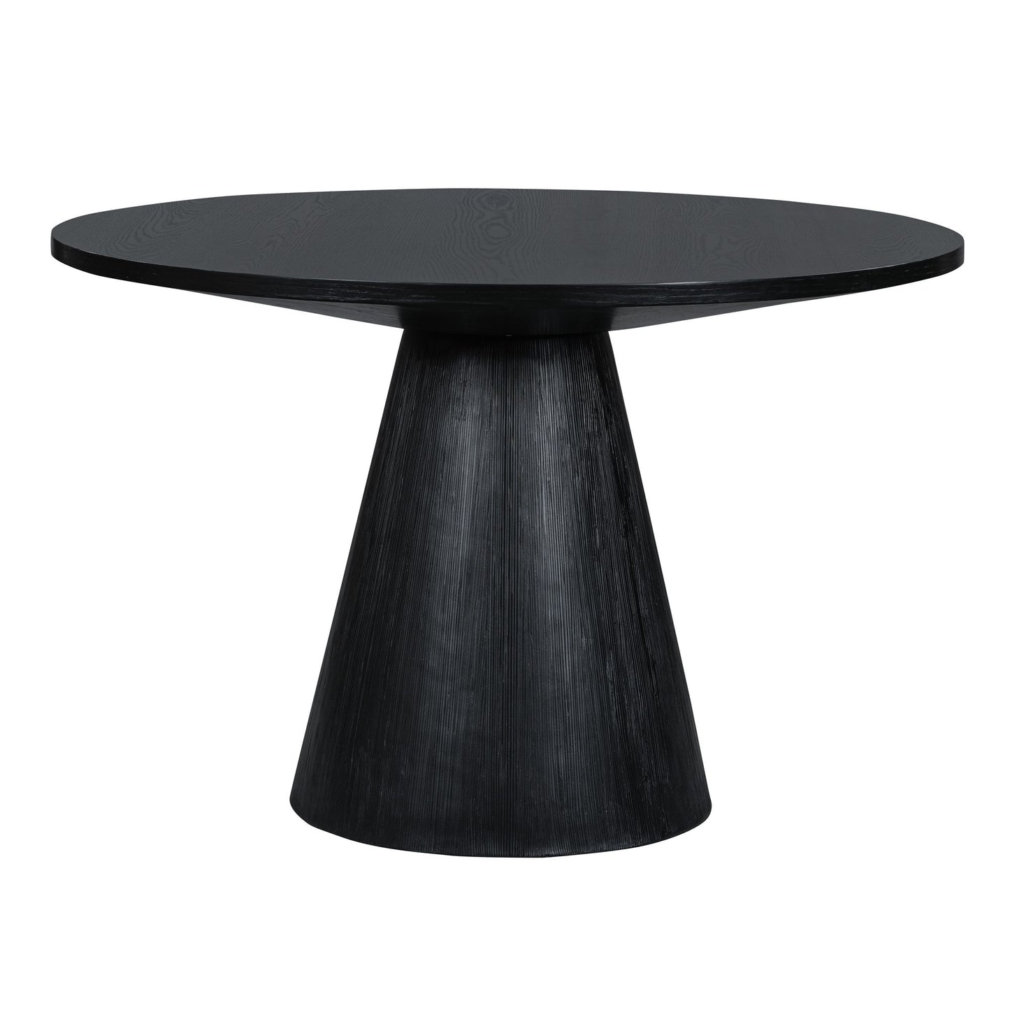 TREXM Retro Round Dining Table Minimalist Elegant Table for Living Room, Dining Room (Black)