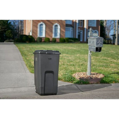 Black Roughneck Wheeled Plastic Garage Trash Can, 50 Gallon