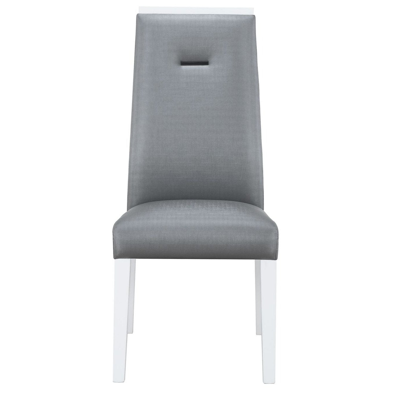 [SET OF 2] Moon Grey Upholstered Dining Chairs